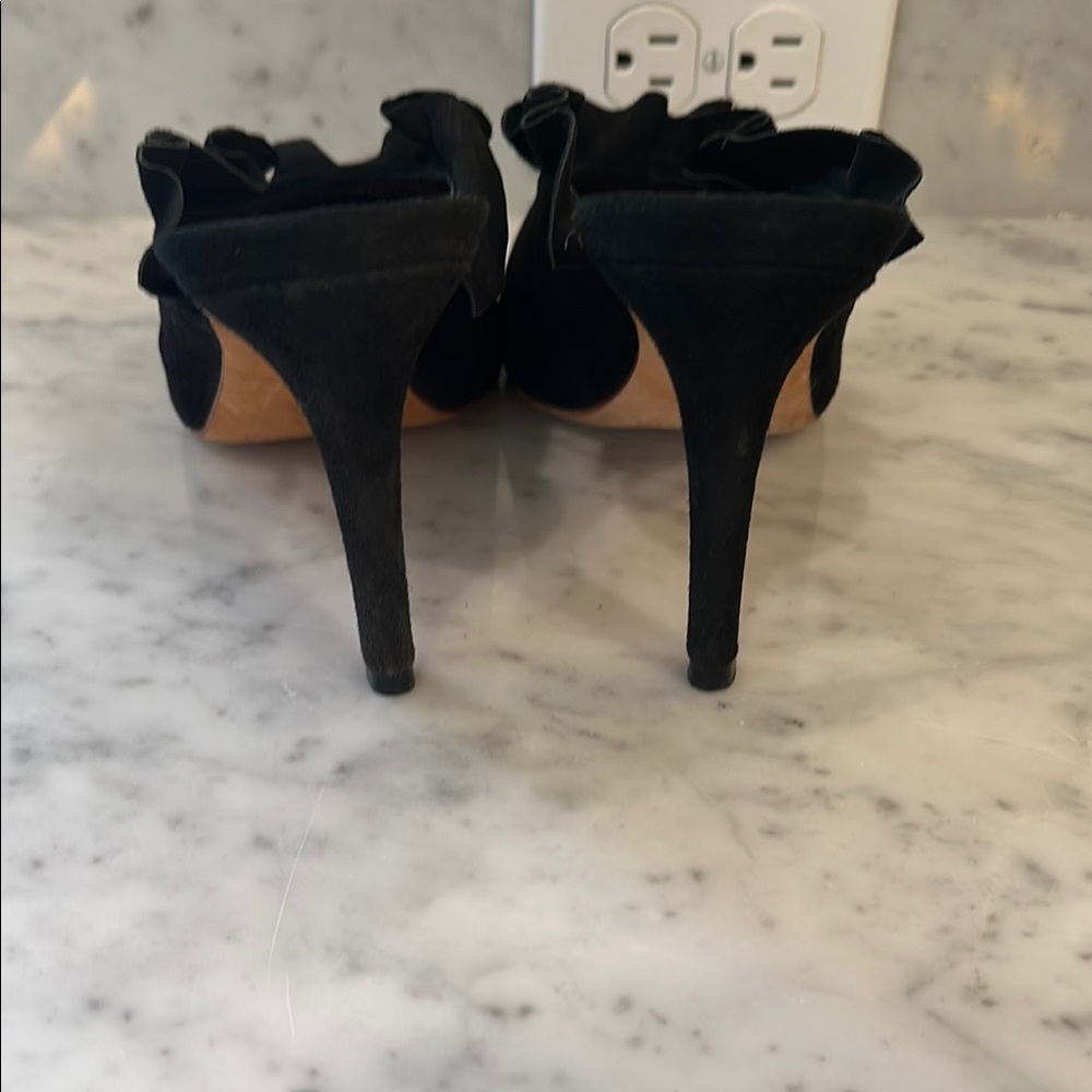 LOEFFLER RANDALL | Langley Black Ruffle Mules Heels (size 9) - Picture 8 of 8